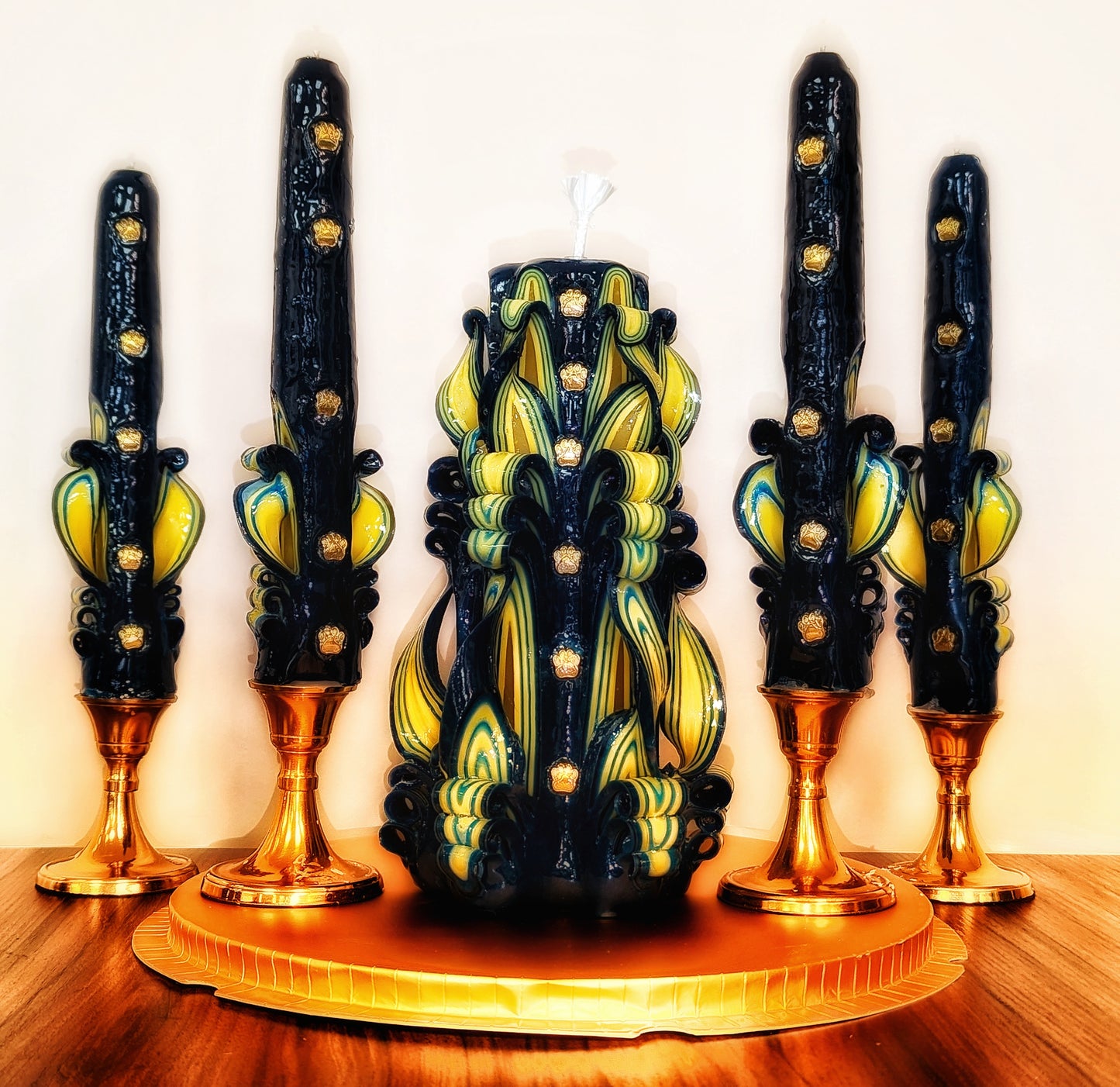 Carved Candle Oil Lamp