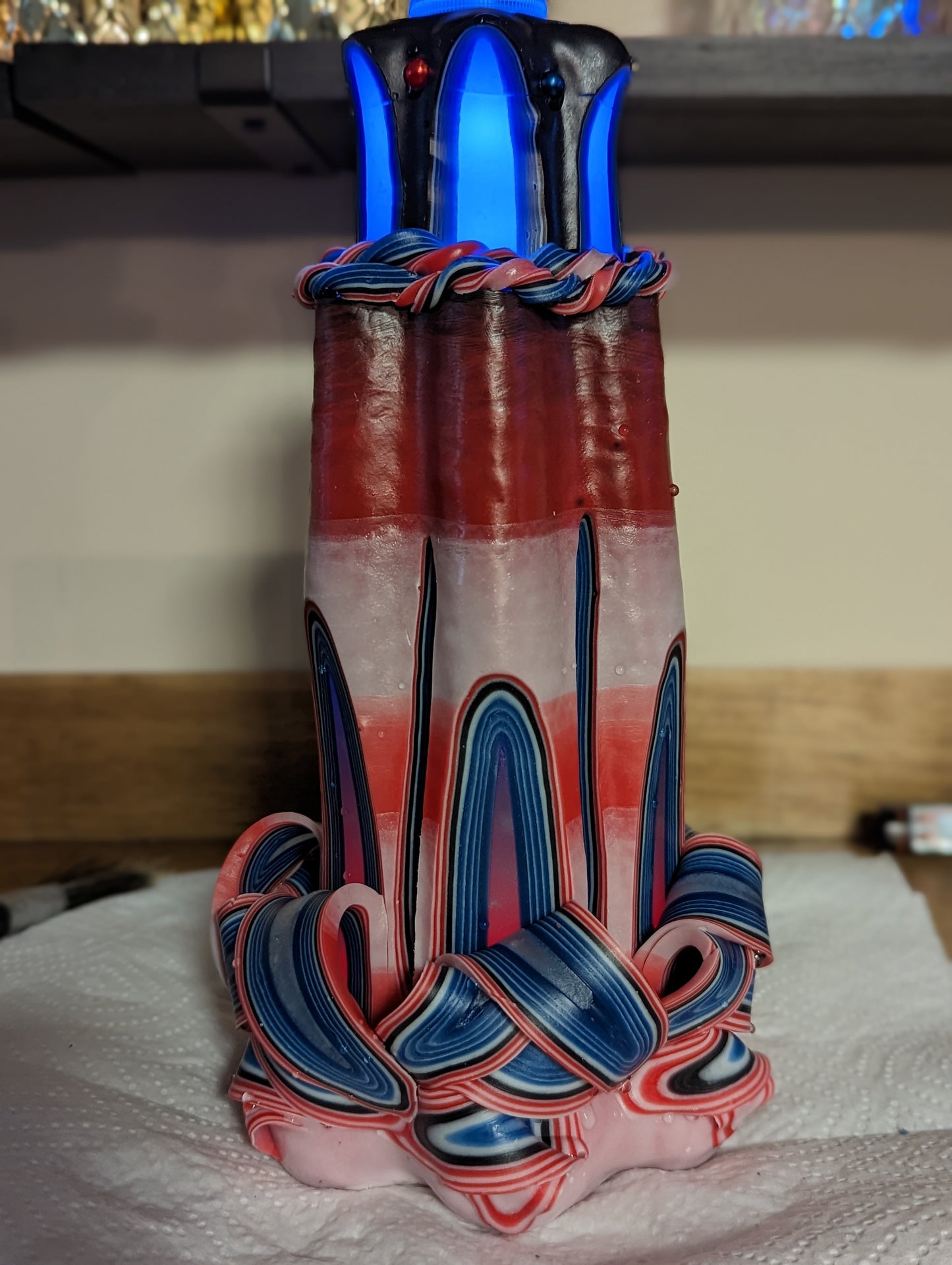 Carved Candle Oil Lamp